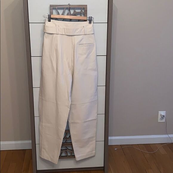 NWT Zara slouchy leather pants ecru S - Picture 7 of 10